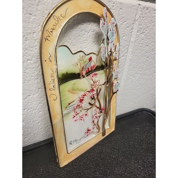 Signed R. Morgan 3D Metal Tin "I Believe In Miracles" Wall Art Decoration7.5"x4" - Picture 3 of 6